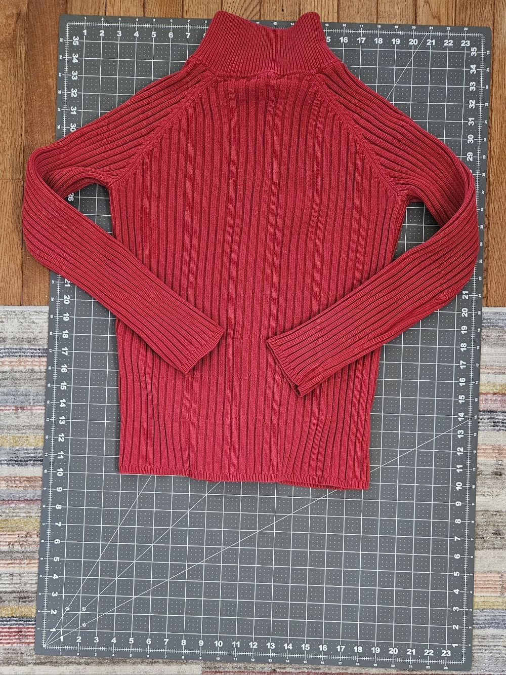 Moda International Red Ribbed Snap-Front Cardigan - Picture 6 of 7